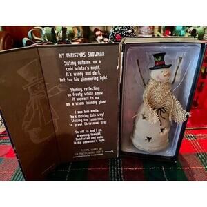 Snowman at Night Collectible Light Up Figurine 2017 Collective Goods Christmas